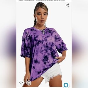 Women's Oversized Graphic Letter Print T Shirts Short Sleeve Loose T Shirts